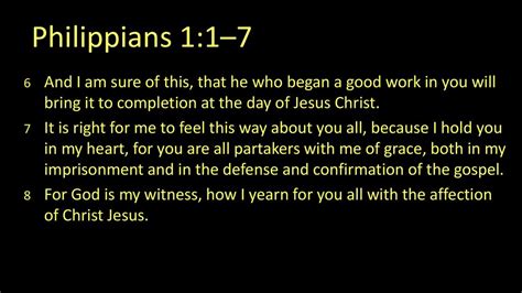 Philippians 1:1–7 NKJV .